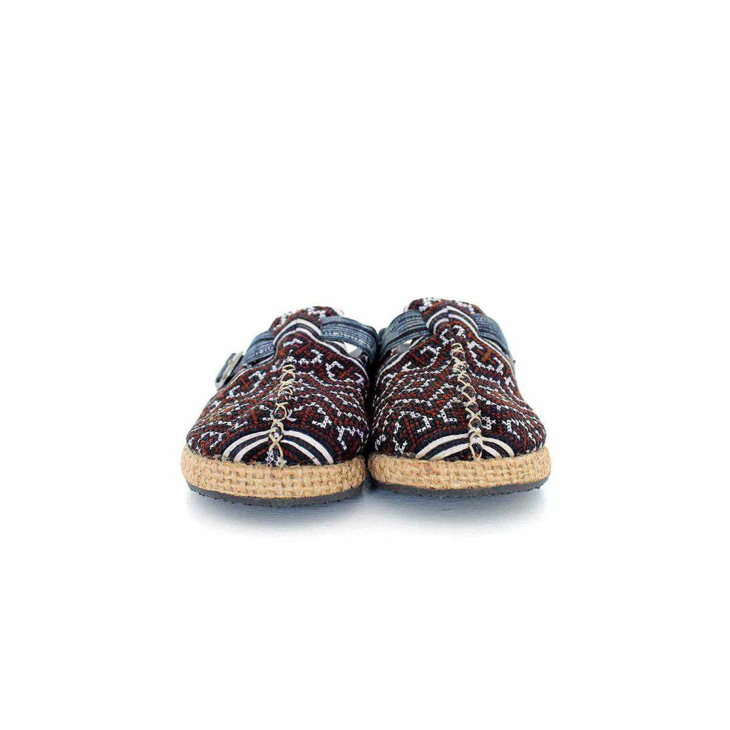 Vintage Hmong Textile Boho Upcycled Slip On Shoes - Thailand