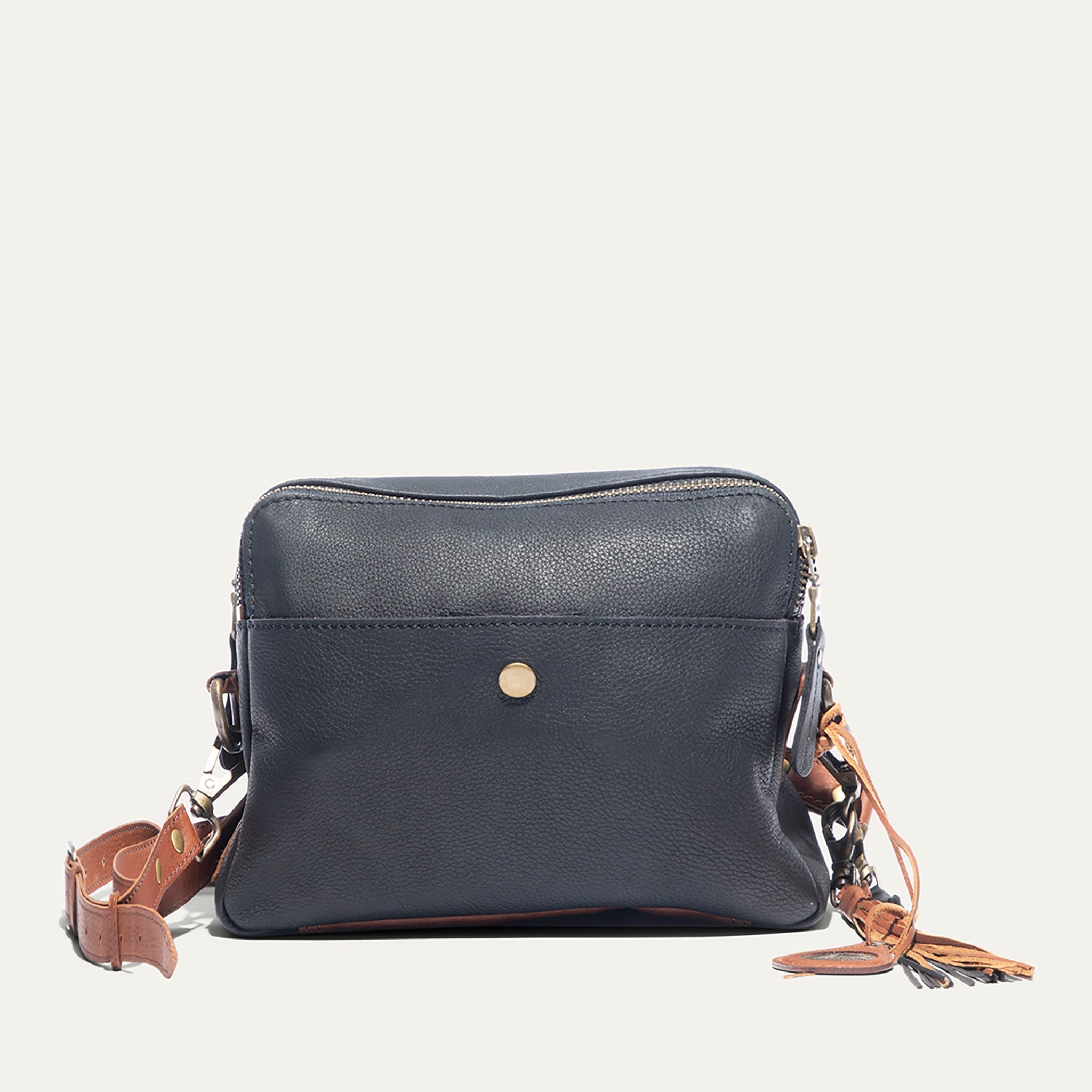 Everyday Double Zip Leather Crossbody