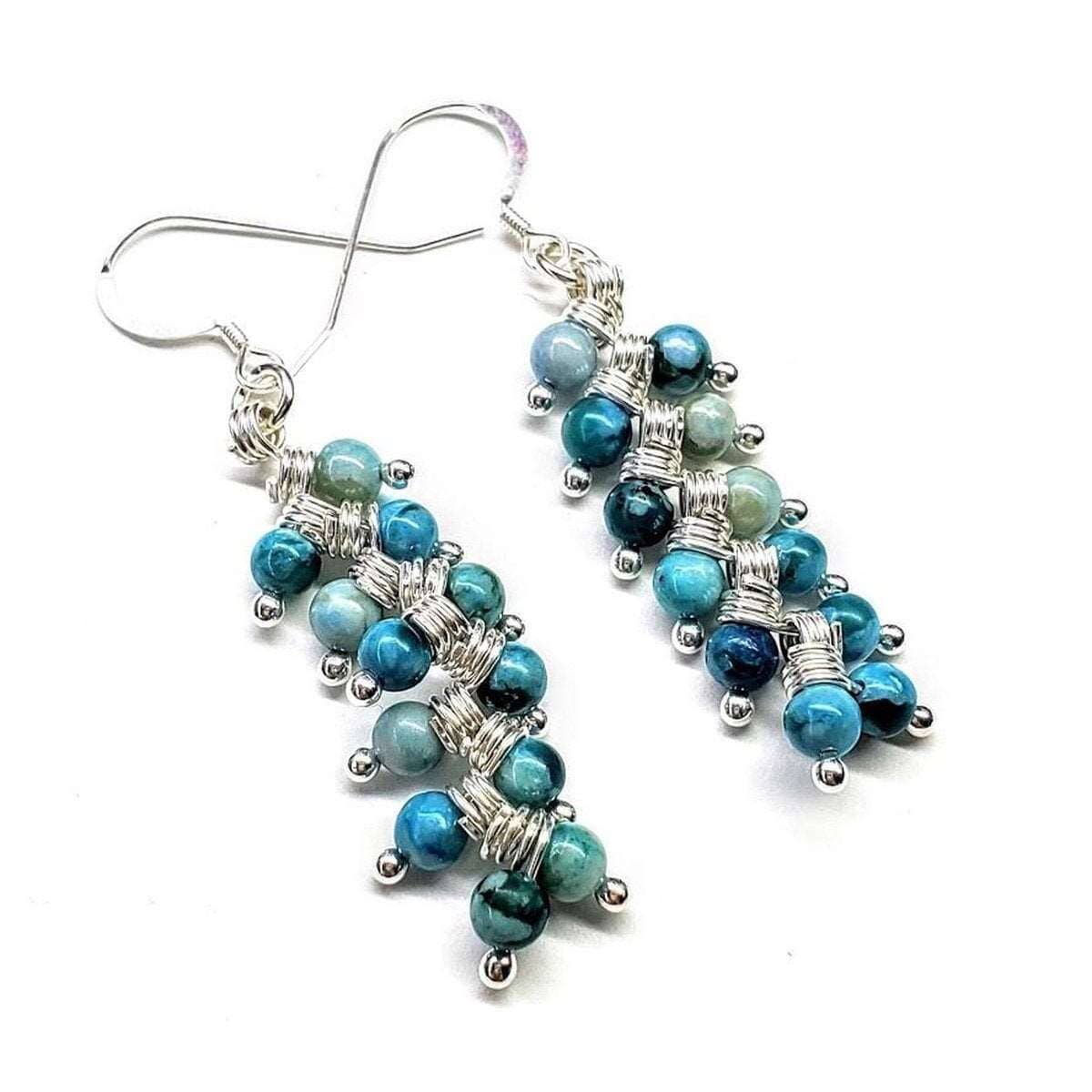 Seen On Jane The Virgin Silver Turquoise Wire Coil Earrings