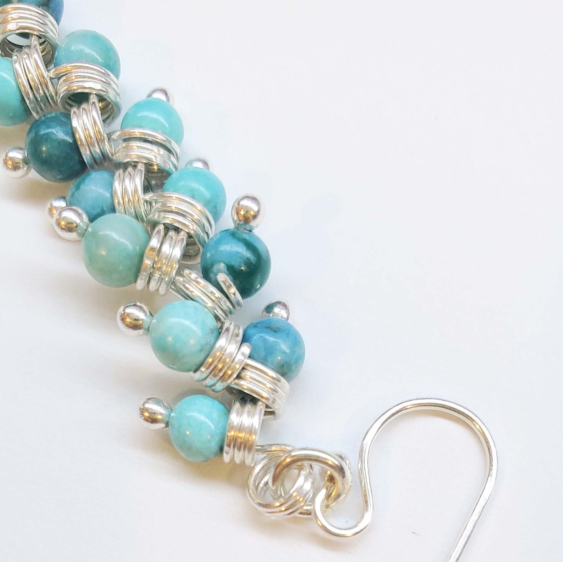 Seen On Jane The Virgin Silver Turquoise Wire Coil Earrings