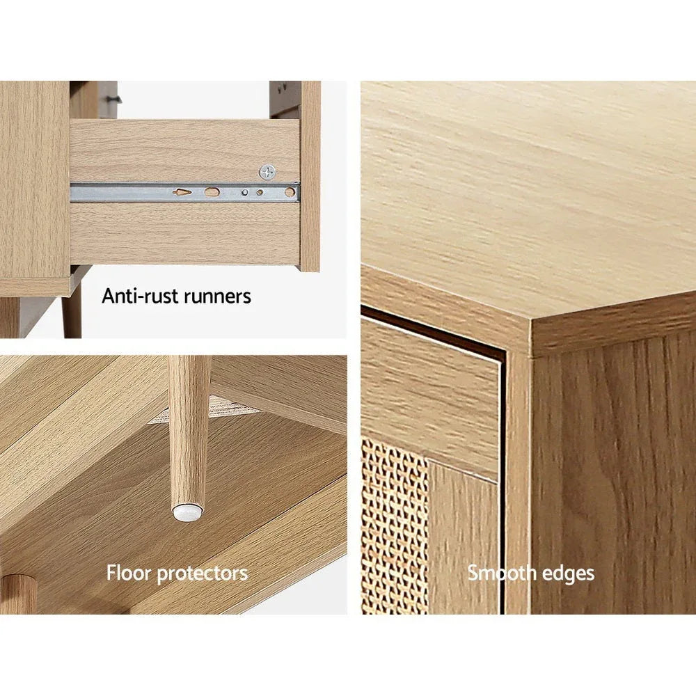 Artiss 4 Chest of Drawers Rattan Tallboy Cabinet Bedroom Clothes