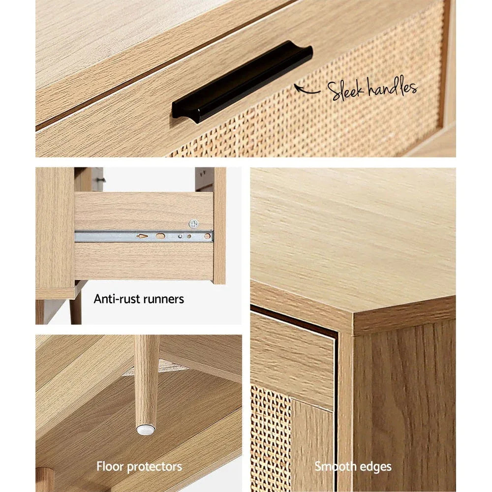 Artiss 6 Chest of Drawers Rattan Tallboy Cabinet Bedroom Clothes