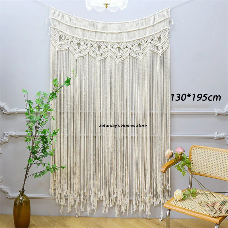 DecorBites™ Bohemian Cotton Macrame Wall Hanging 130*180cm