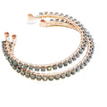 Wire Wrapped Turquoise Crystal Tennis Bangle Bracelet