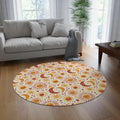 Retro Moon Round Celestial Area Rug - Chenille - DipaliZ