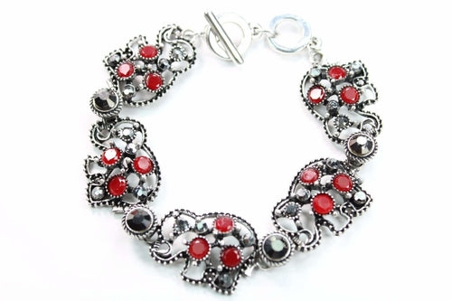 Elephant Circle Charm Bracelet Boho Silver Animal Jewelry