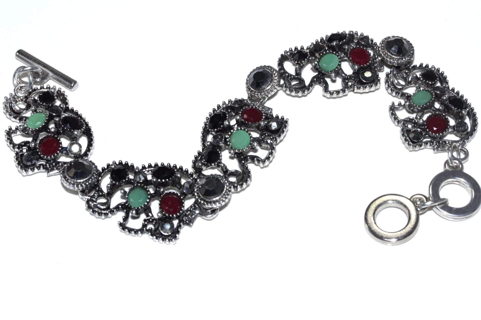 Elephant Circle Charm Bracelet Boho Silver Animal Jewelry