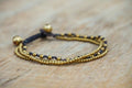 Golden Triple Strand Boho Brass Bracelet Adjustable