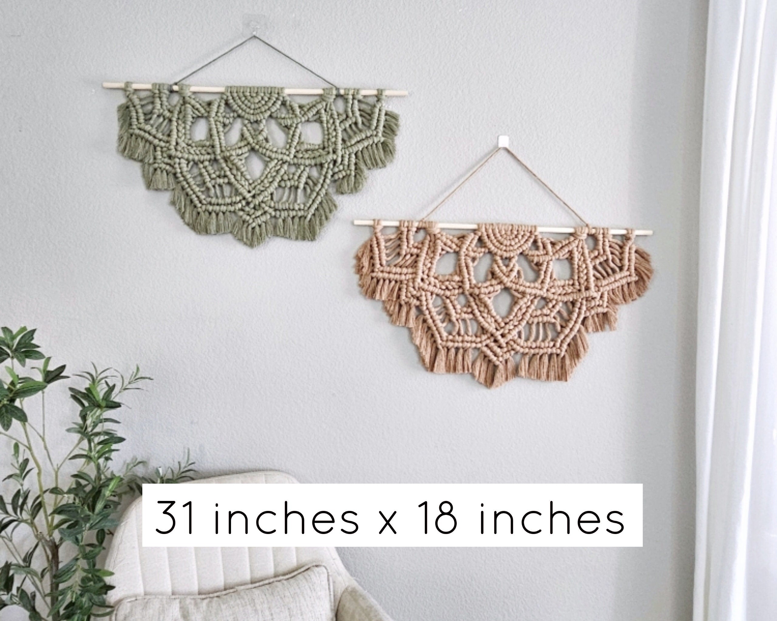 Large half mandala macramé wall hangings. Ready to ship.